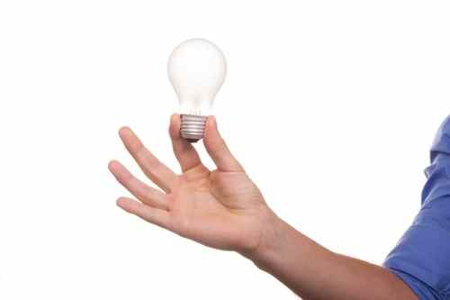 Person holding a bulb