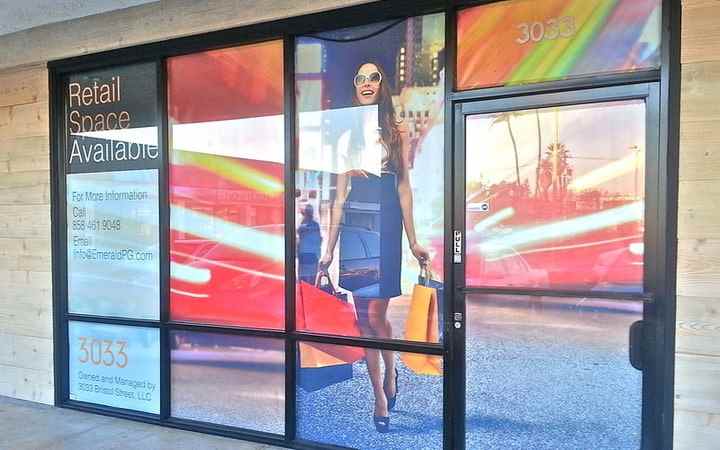see throught window decal as outdoor signs for business